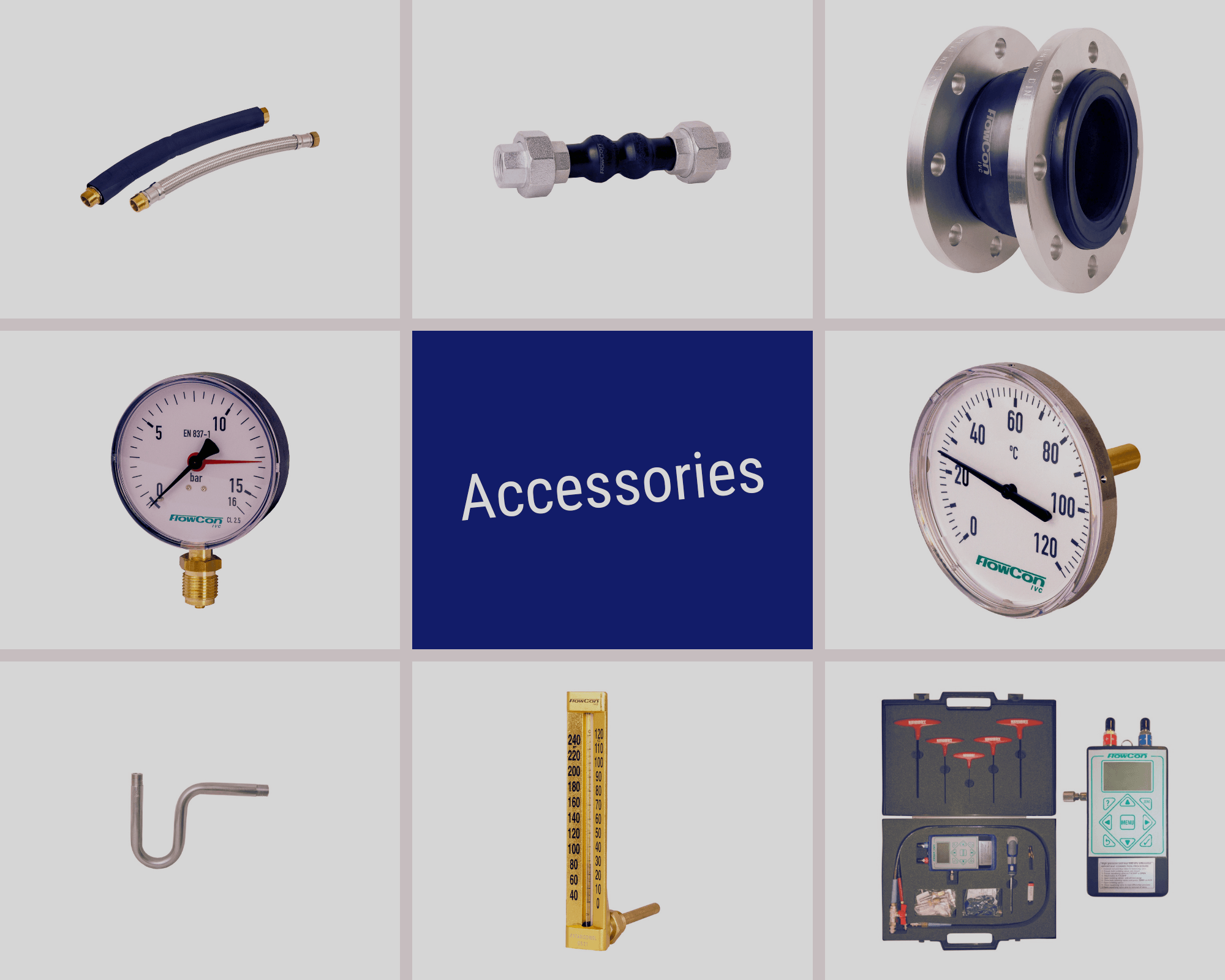 FIVC Collage of FlowCon Accessories